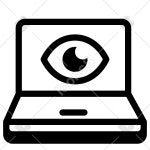 Laptop Webcam icon in Badges Style