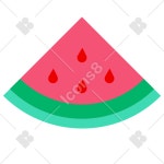 서인코퍼레이션 | Slice Of Watermelon icon in Color Glass Style