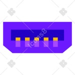 USB Micro B icon in Color Glass Style