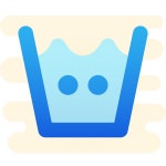 Machine Wash Warm icon in iOS Filled Style
