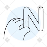 N icon in Handsy Style