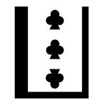 3 of Clubs icon in iOS Filled Style
