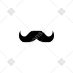 Hercule Poirot Mustache icon in iOS Filled Style