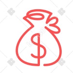 Money icons in Laces style for graphic & UI design