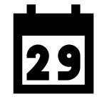 Calendar 25 icon in Material Design style