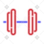 Workout symbols and icons in Neon Style, PNG, SVG