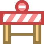 Road Closure icon in Dotted Style