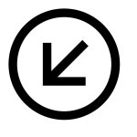 Circled Down Left transparent icon in Simple Small Style