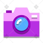 Vintage Camera icon in Papercut Style