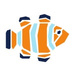 Clown Fish icon in Material Design style