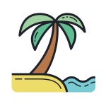 Door Hanger icon in Color Hand Drawn Style