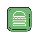 Hamburger icon in Neon Style