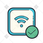 Wi-Fi Connected icon in Color Hand Drawn Style