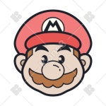 Super Mario icon in Color Hand Drawn Style