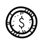 Dollar Coin icon in Stickers Style