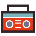 Boombox icon in Windows 11 Outline Style