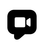 Video Message transparent icon in Material Outlined Style