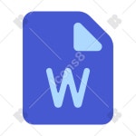 Word File icon in Softteal Color Style