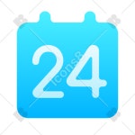 Calendar 24 icon in Softteal Gradient Style