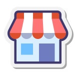 Shop transparent icon in Hand Drawn Style