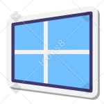 Windows 10 icon in Stickers Style