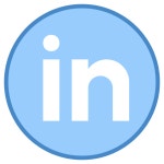LinkedIn Circled icon in Blue UI Style