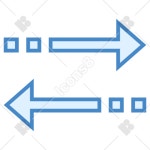 Sorting Arrows Horizontal icon in Blue UI Style