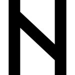 N icon in Cute Clipart Style