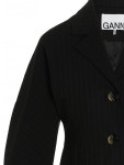 자켓 F7079 099 Black 30 머스트잇(MUSTIT) - 여성 Striped single breast 블레이저 자켓 F7079 099 Black  30