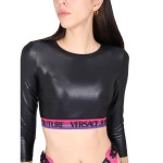 Versace-베르사체 진 여성 블랙 로고 크롭탑 74HAH218_J0062899 │삼성물산 온라인몰 SSF Shop 베르사체 진 여성 블랙 로고... 