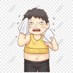  땀이 많은 사람들로 가득하다.