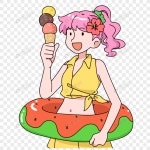  아이스크림을 먹는 소녀