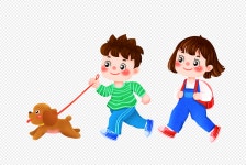  길을 건너는 학생들