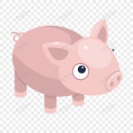  돼지의 잘 디자인 된 아이소 메트릭 아이콘