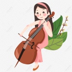  첼로에 앉아