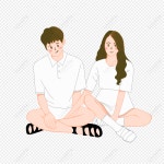 커플 앉아 PNG 일러스트 및 벡터 이미지 | 무료 다운로드 - Lovepik