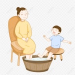  발에 몸을 담글다.