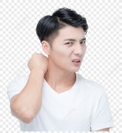  남성이 목이 아프다.