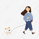 개 산책 소녀 PNG 일러스트 무료 다운로드 - Lovepik 개 산책 소녀