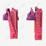 C4d 보라색 빨간색 그라데이션 빌딩 블록 픽셀 더블 11 더블 11 번호 11 예술적 단어 상업 요소 수 있습니다 PNG 일러스트 무료 다운로드... 