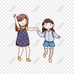  손으로 그려진 된 만화 학교 학생 하루