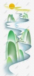  중추절 간단한 바람 달과 산
