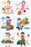  손으로 그려진 작은 신선한 여행 그림