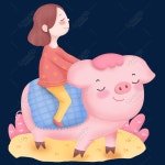 돼지 년 꿈 요정 이야기, 황금 돼지, 섣달 그믐 날 PNG 일러스트 무료 다운로드 - Lovepik 돼지 년 꿈 요정 이야기, 황금 돼지, 섣달 그믐 날