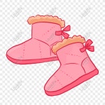  핑크 스노우 부츠 손으로 그린 그림