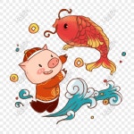  2019 년에 황금 돼지 코이 잉어가 용문으로 도약합니다.