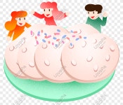  다한 맛있는 떡 그림 먹기