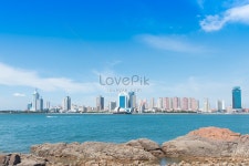  해변 도시 풍경