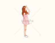 여자애가 하늘을 바라보다 PNG 일러스트 무료 다운로드 - Lovepik 여자애가 하늘을 바라보다