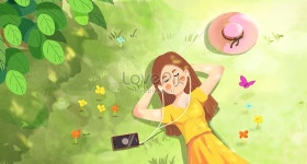 봄 시간 여유가 있다 일러스트 무료 다운로드 - Lovepik 봄 시간 여유가 있다